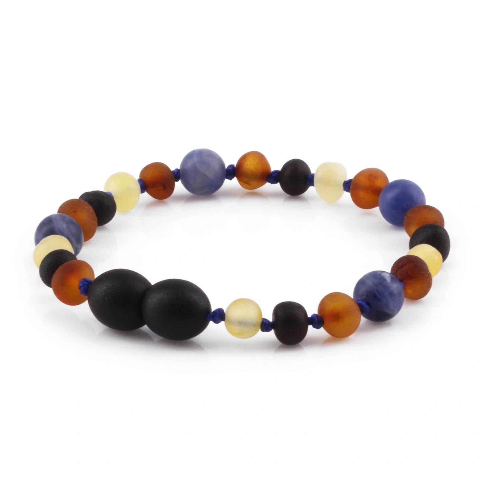 BALTIC AMBER &SODALITE TEETHING BRACELET. LIMITED EDITION. XLE20