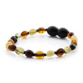 Multicolour Baltic amber olive baby bracelet, 15cm