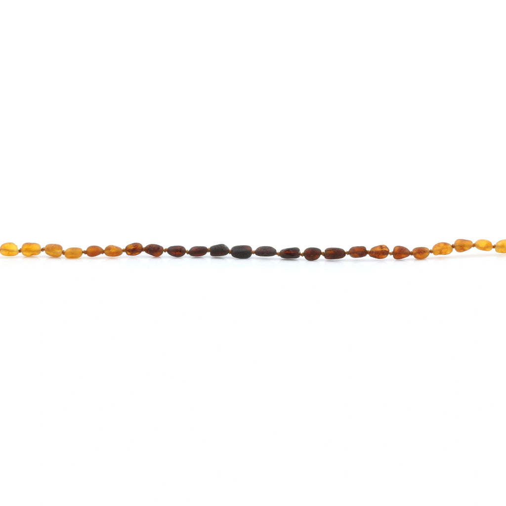 Baltic Amber Teething Bracelet. Olive Rainbow Rough 5mm - OL25