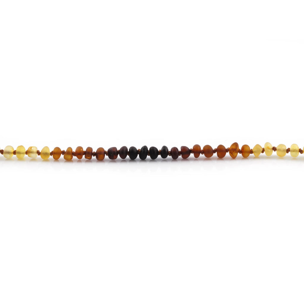Baltic Amber Teething Bracelet. Roundel Rainbow 5mm - RO47
