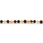 Baltic Amber Teething Bracelet. Baroque Multicolour 5mm - BA67