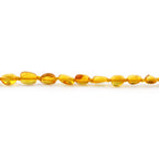 Baltic Amber Teething Bracelet. Olive Light Cognac Glossy 5mm - OL24