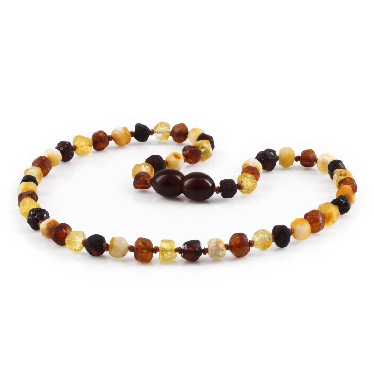 Baltic Amber Teething Necklace. Baroque Multicolour 5mm - BA35