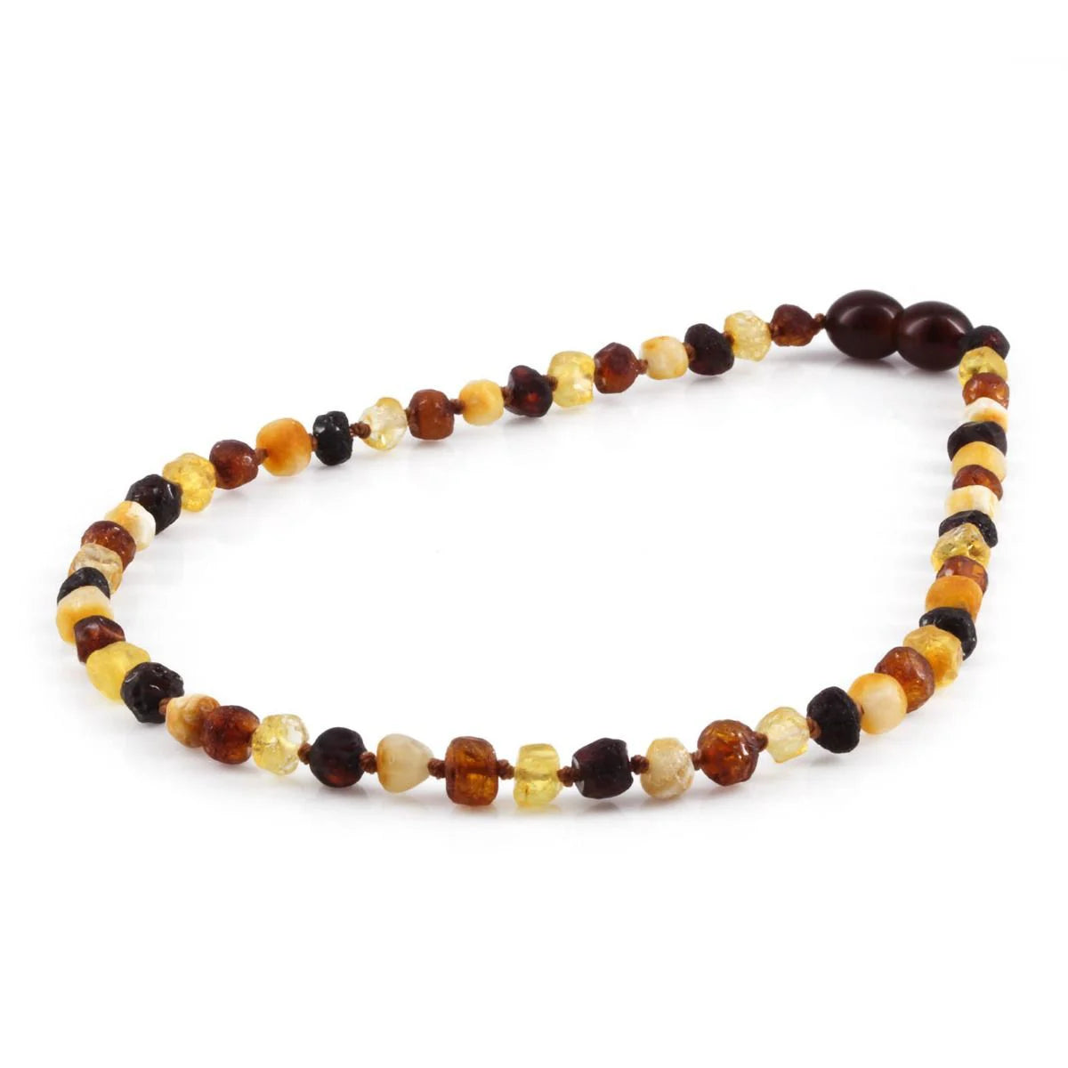 Baltic Amber Teething Necklace. Baroque Multicolour 5mm - BA35