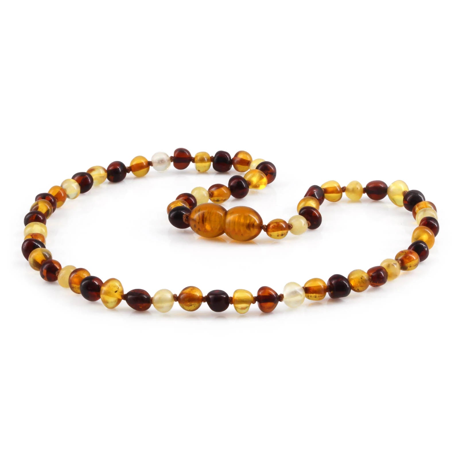 Baltic Amber Teething Necklace. Baroque Multicolour 5mm - BA3