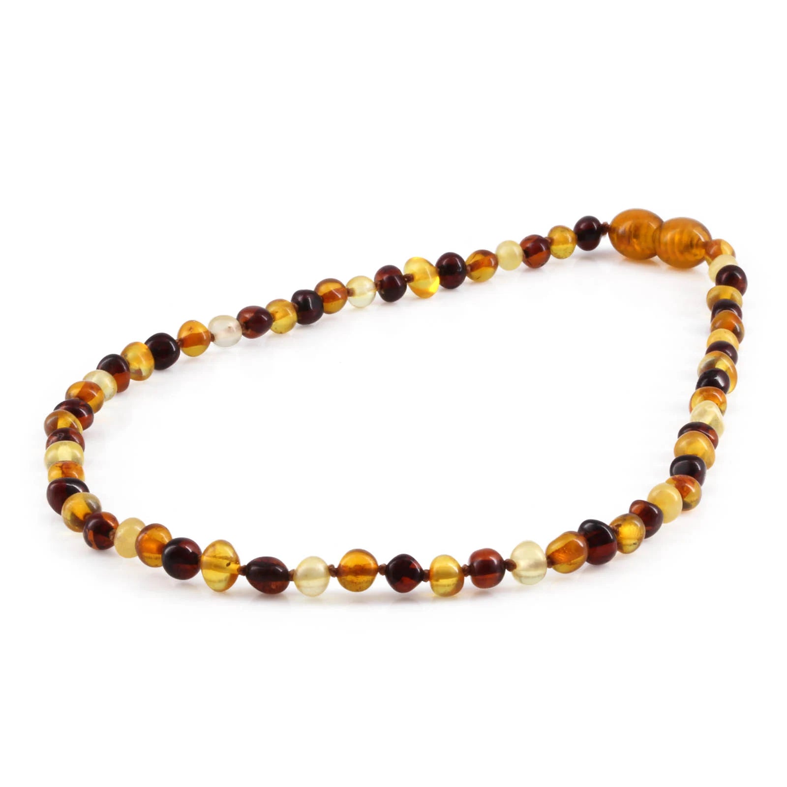 Baltic Amber Teething Necklace. Baroque Multicolour 5mm - BA3