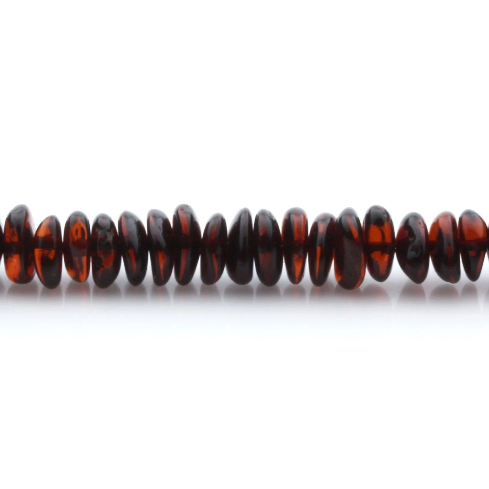 Adult Baltic Amber Bracelet & Gold Plated 925 Sterling Silver 18cm. Round Flat 7x3mm. GC05