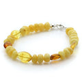 Adult Baltic Amber Bracelet & 925 Sterling Silver Clasp 18cm. EE02