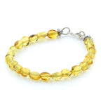 Adult Baltic Amber & 925 Sterling Silver Clasp Bracelet 18cm. SB96