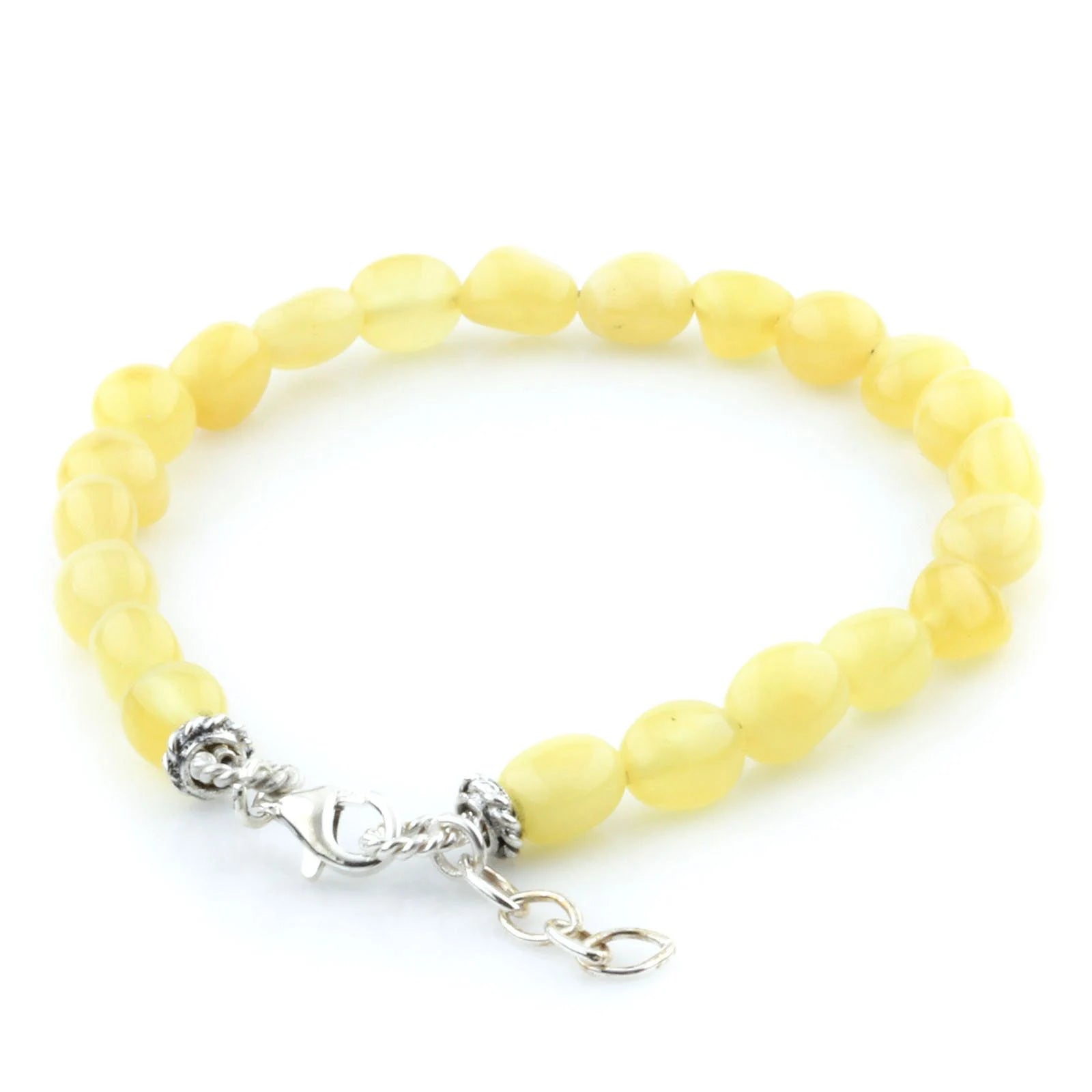 Adult Baltic Amber & 925 Sterling Silver Clasp Bracelet 18cm. SB98