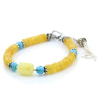 NATURAL BALTIC AMBER TURQUOISE 925 STERLING SILVER BRACELET. SPT06