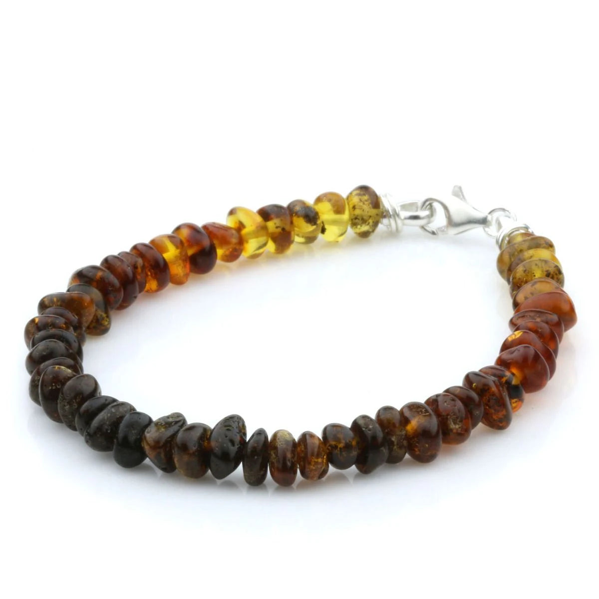 NATURAL BALTIC AMBER 925 STERLING SILVER BRACELET. SPT37