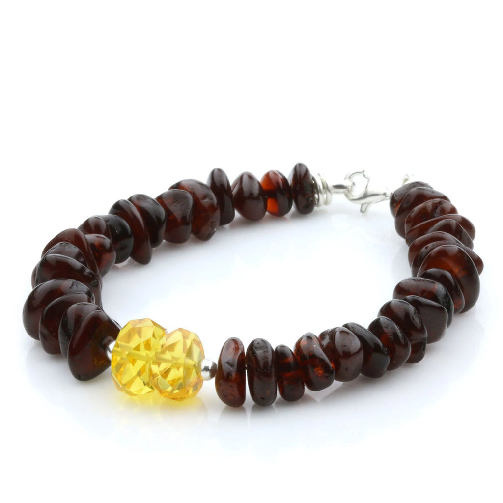 NATURAL BALTIC AMBER 925 STERLING SILVER BRACELET. SPT42A
