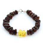 NATURAL BALTIC AMBER 925 STERLING SILVER BRACELET. SPT42A
