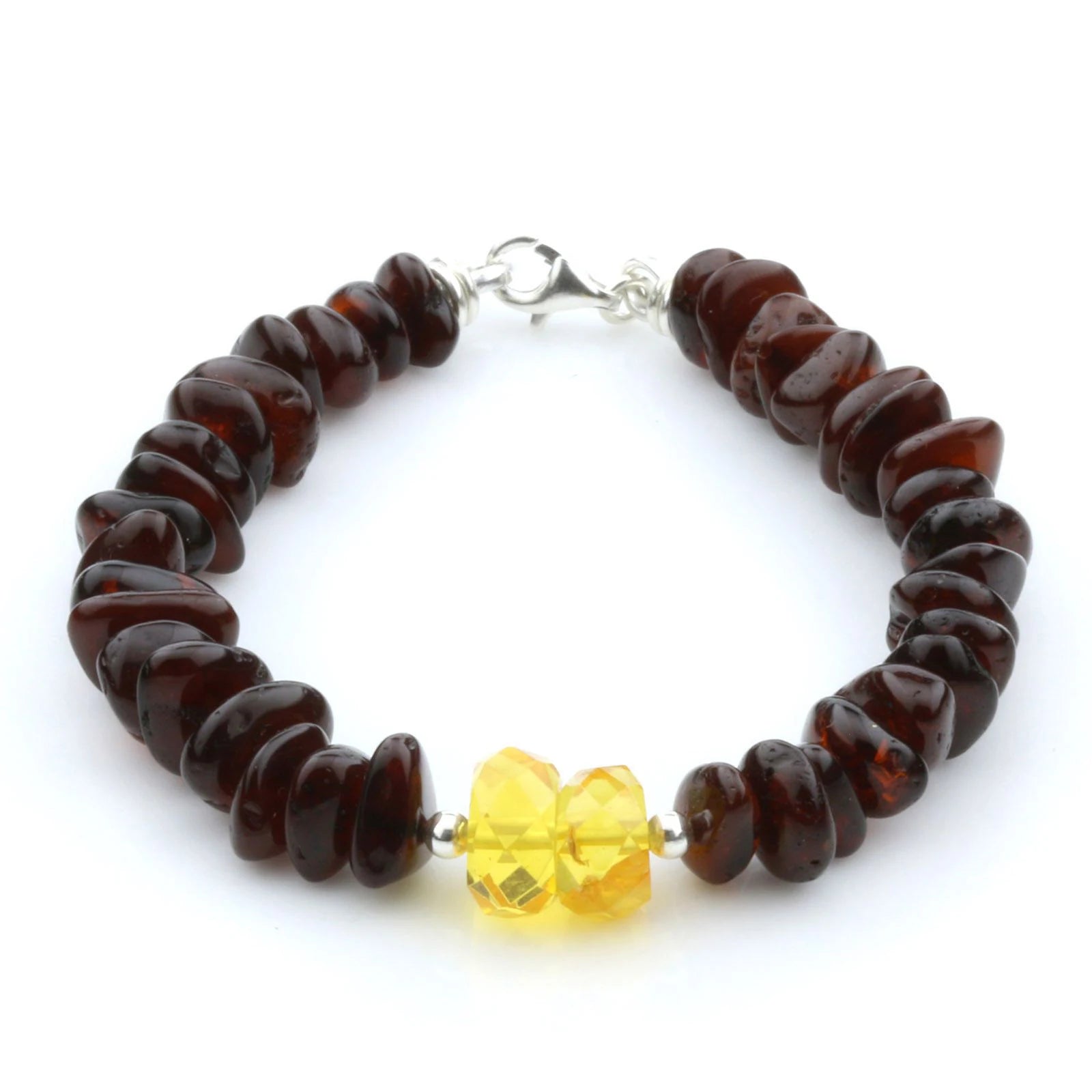 NATURAL BALTIC AMBER 925 STERLING SILVER BRACELET. SPT42A