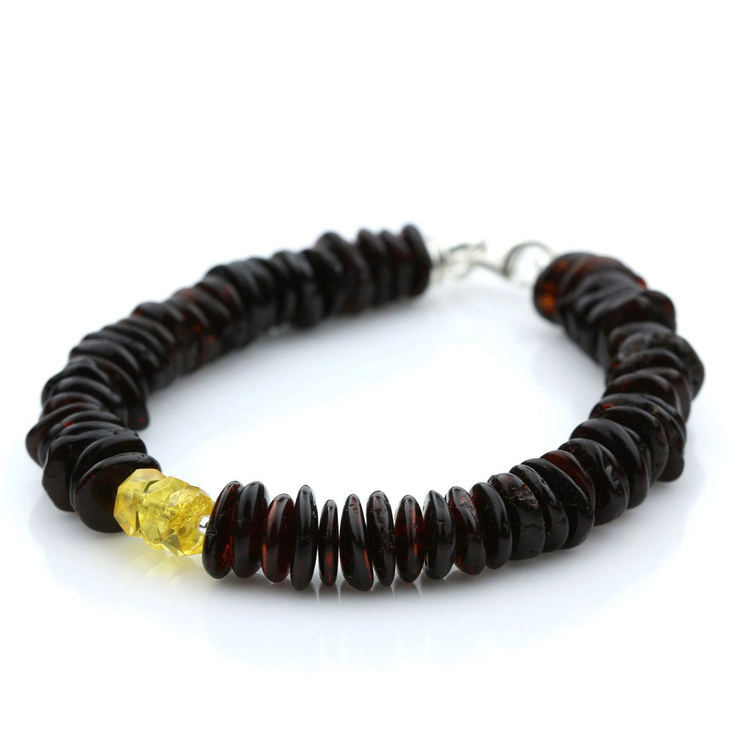 NATURAL BALTIC AMBER 925 STERLING SILVER BRACELET. SPT43