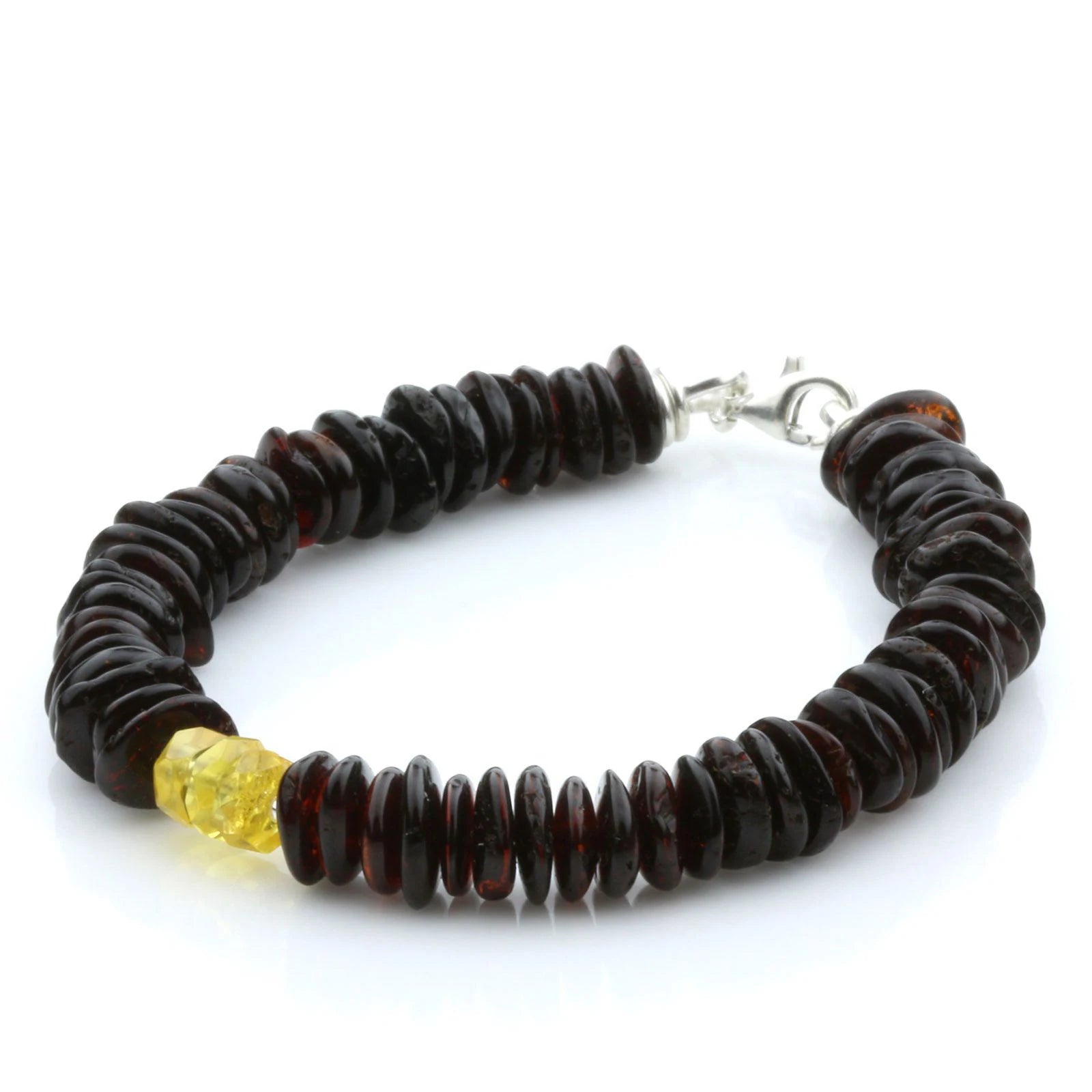 NATURAL BALTIC AMBER 925 STERLING SILVER BRACELET. SPT43
