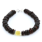 NATURAL BALTIC AMBER 925 STERLING SILVER BRACELET. SPT43