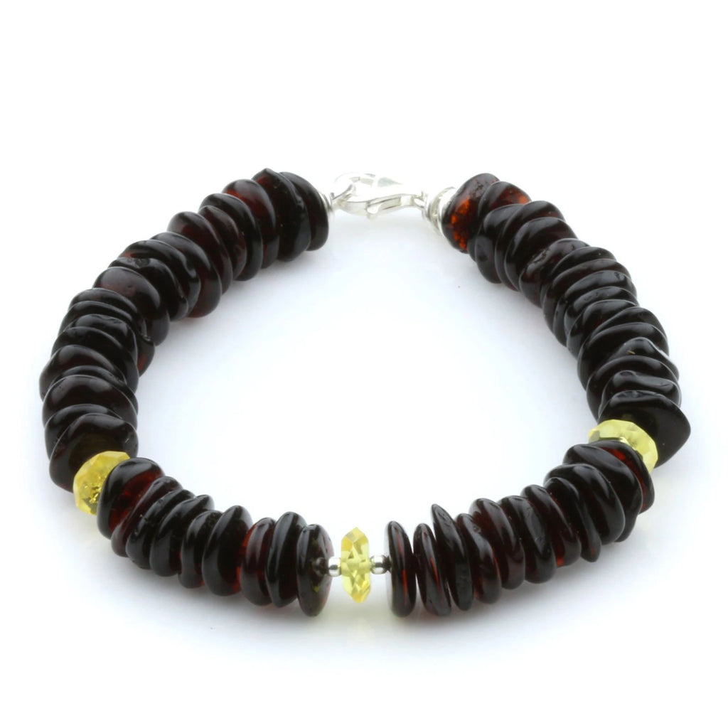 NATURAL BALTIC AMBER 925 STERLING SILVER BRACELET. SPT44