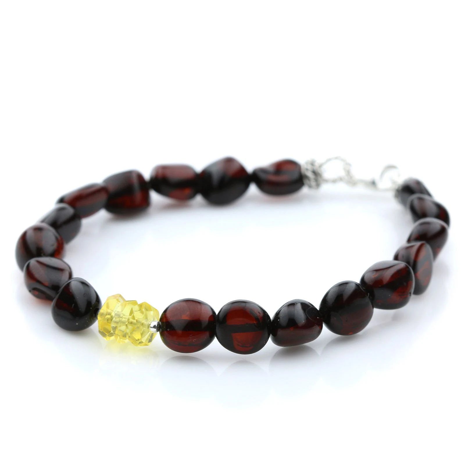 NATURAL BALTIC AMBER 925 STERLING SILVER BRACELET. SPT53