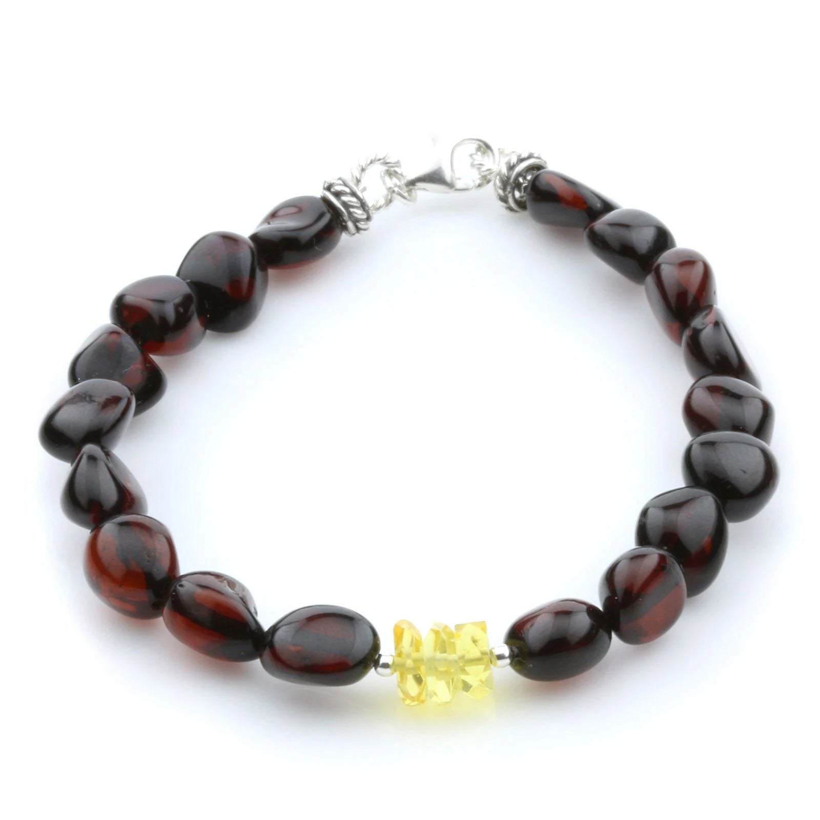 NATURAL BALTIC AMBER 925 STERLING SILVER BRACELET. SPT53