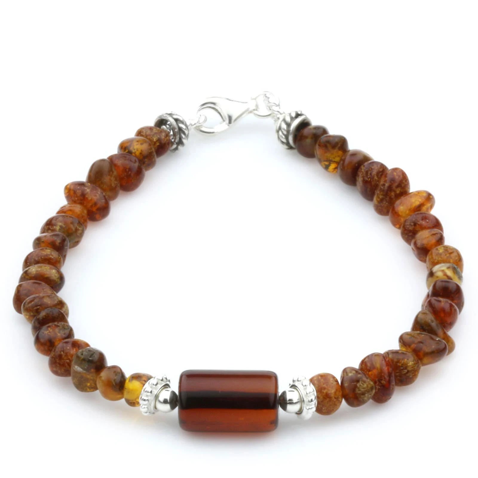 NATURAL BALTIC AMBER 925 STERLING SILVER BRACELET. SPT58