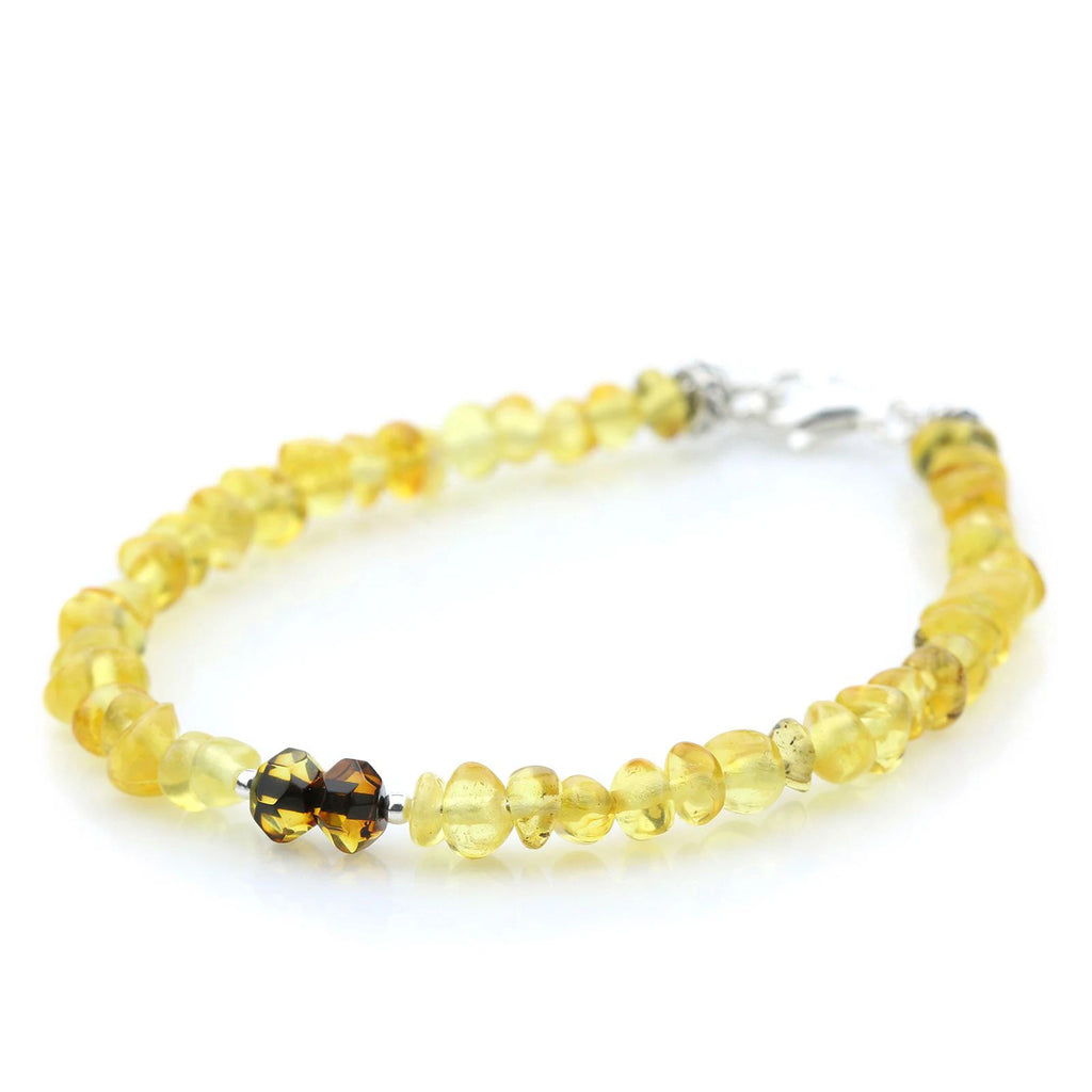 NATURAL BALTIC AMBER 925 STERLING SILVER BRACELET. SPT59