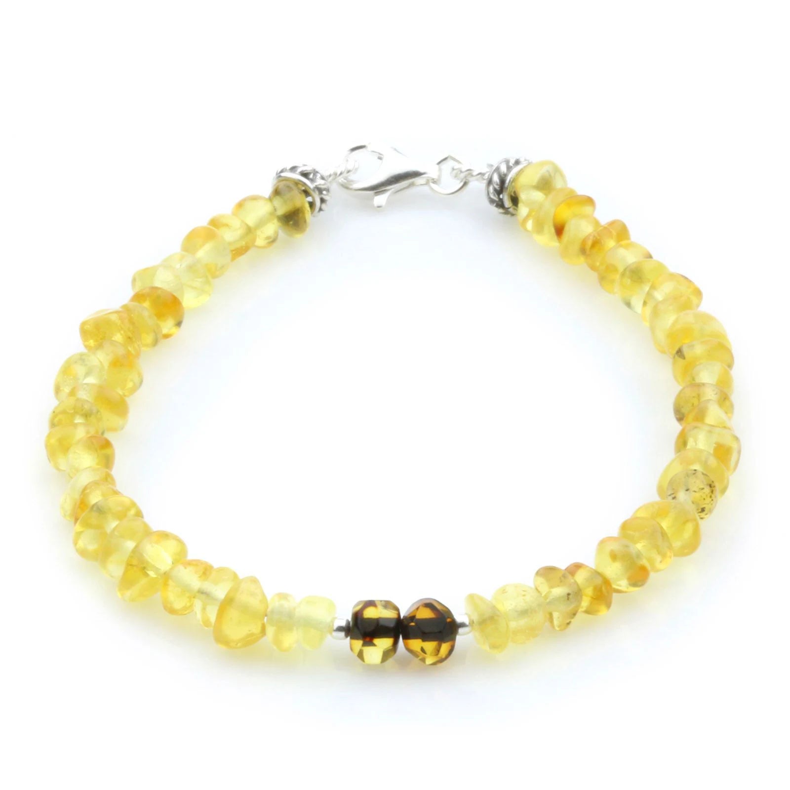 NATURAL BALTIC AMBER 925 STERLING SILVER BRACELET. SPT59