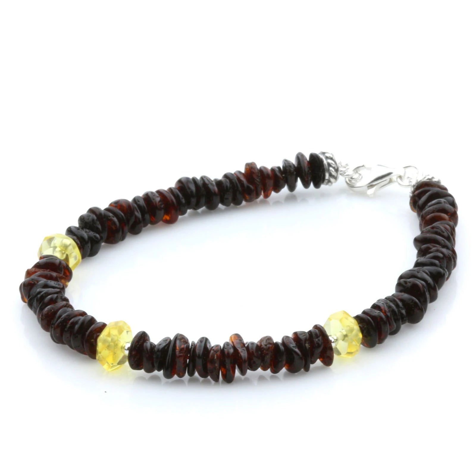 NATURAL BALTIC AMBER 925 STERLING SILVER BRACELET. SPT60