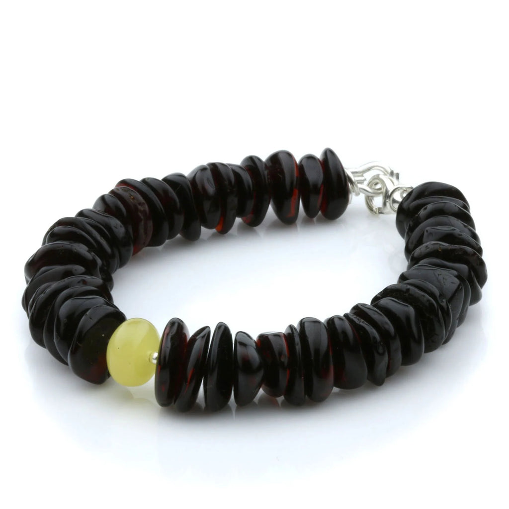 NATURAL BALTIC AMBER 925 STERLING SILVER BRACELET. SPT68