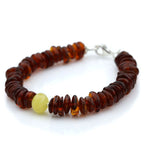 NATURAL BALTIC AMBER 925 STERLING SILVER BRACELET. SPT69