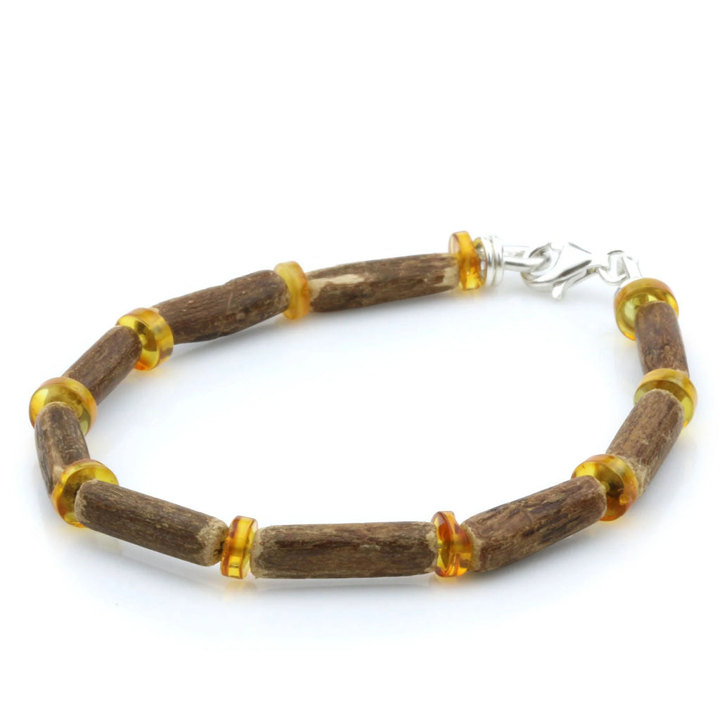 NATURAL BALTIC AMBER 925 STERLING SILVER BRACELET. SPT70A