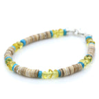 NATURAL BALTIC AMBER SHELL TURQUOISE 925 STERLING SILVER BRACELET. SPT80
