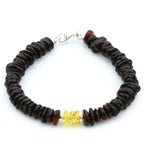 NATURAL BALTIC AMBER 925 STERLING SILVER BRACELET. SPT90