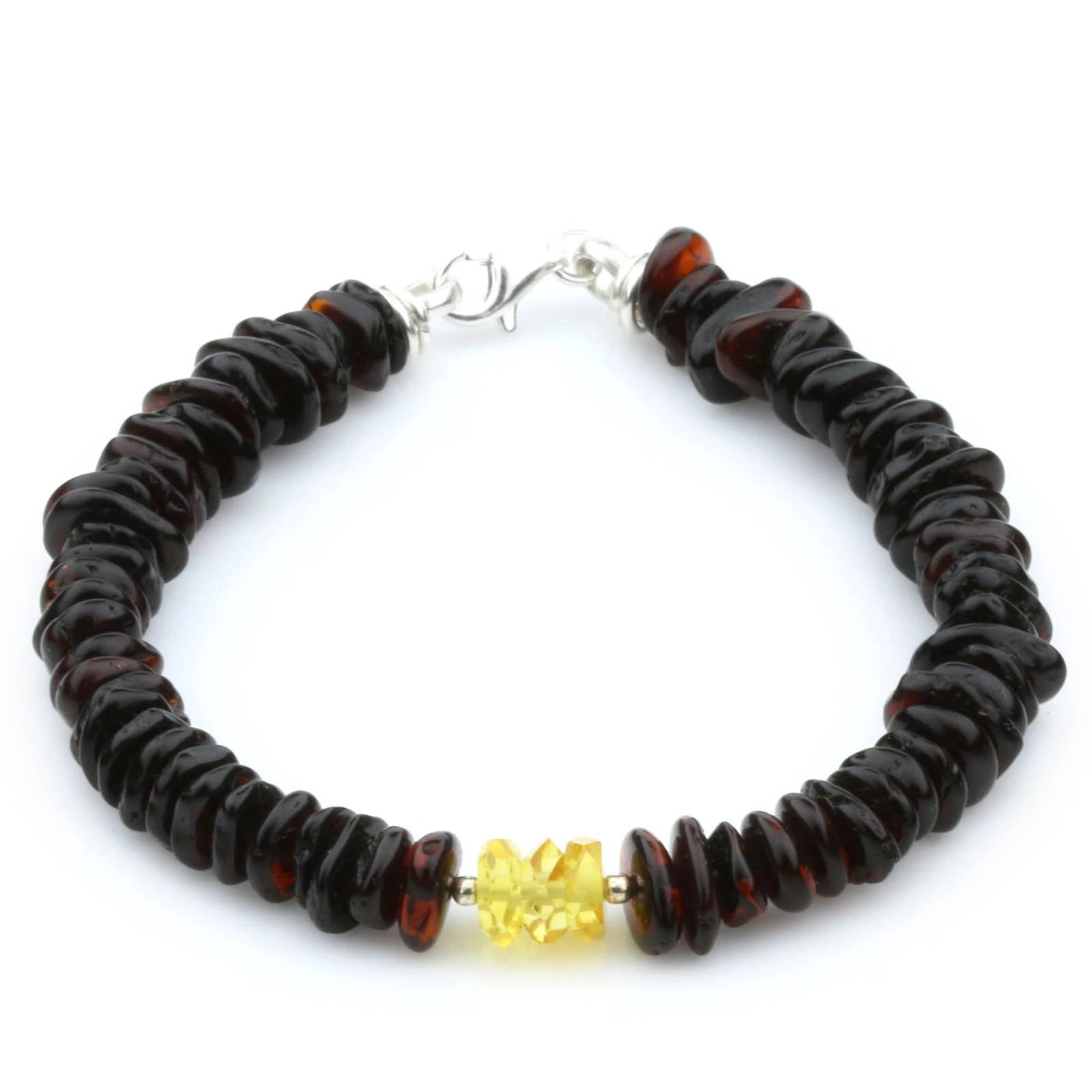 NATURAL BALTIC AMBER 925 STERLING SILVER BRACELET. SPT90