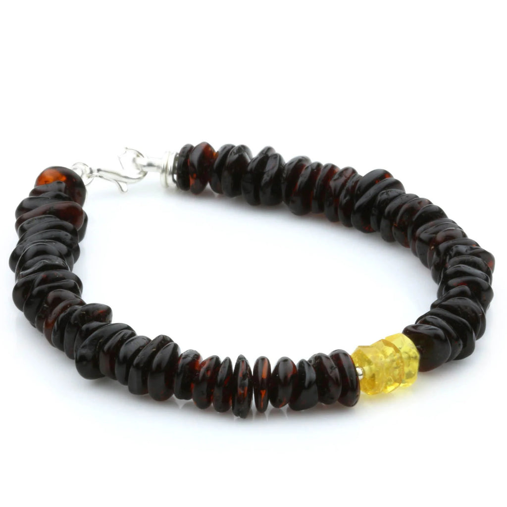 NATURAL BALTIC AMBER 925 STERLING SILVER BRACELET. SPT90