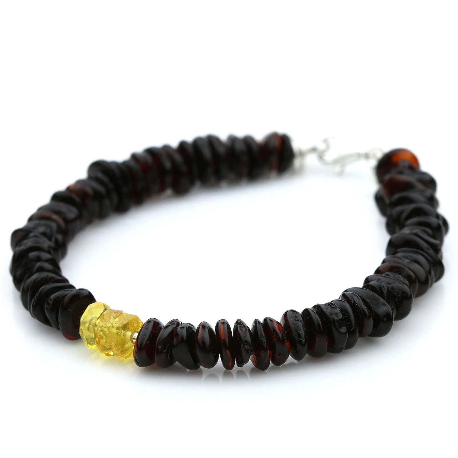 NATURAL BALTIC AMBER 925 STERLING SILVER BRACELET. SPT90