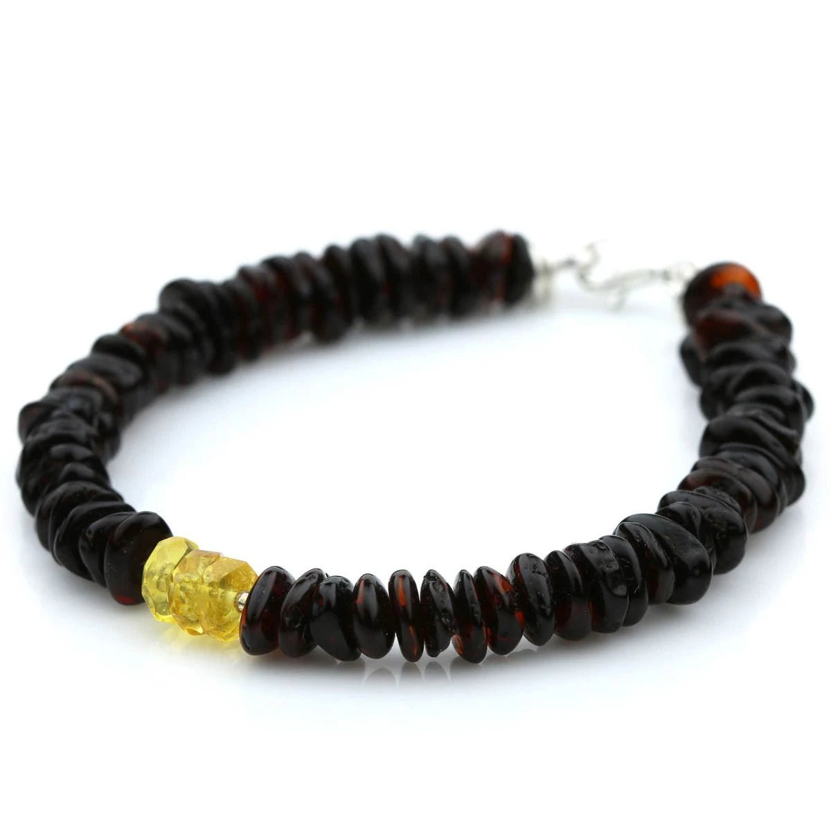 NATURAL BALTIC AMBER TURQUOISE 925 STERLING SILVER BRACELET. SPT91
