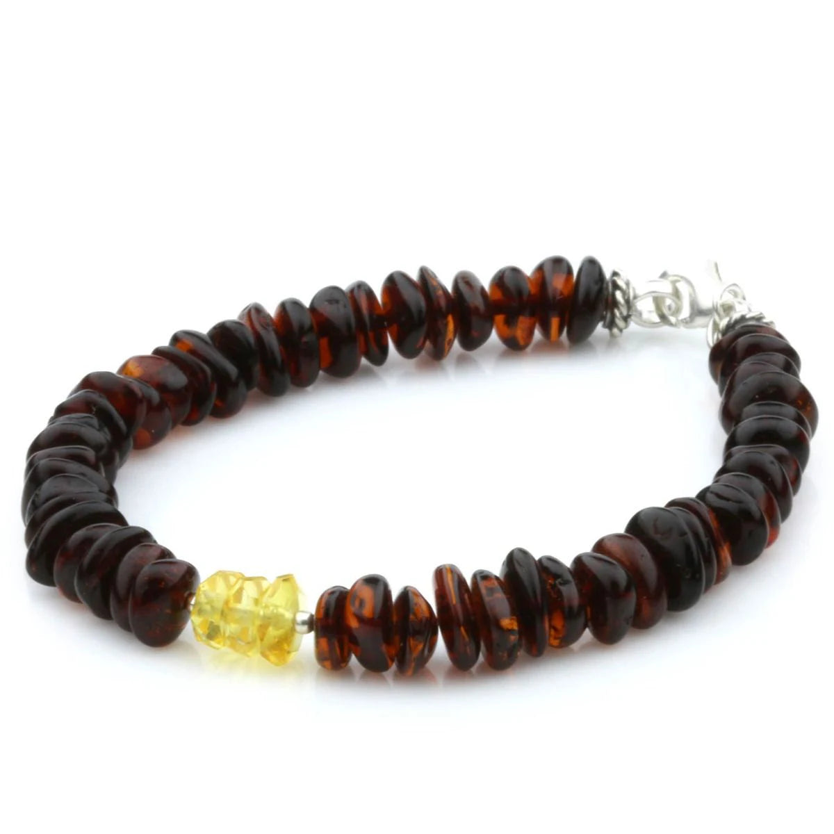 NATURAL BALTIC AMBER 925 STERLING SILVER BRACELET. SPT93