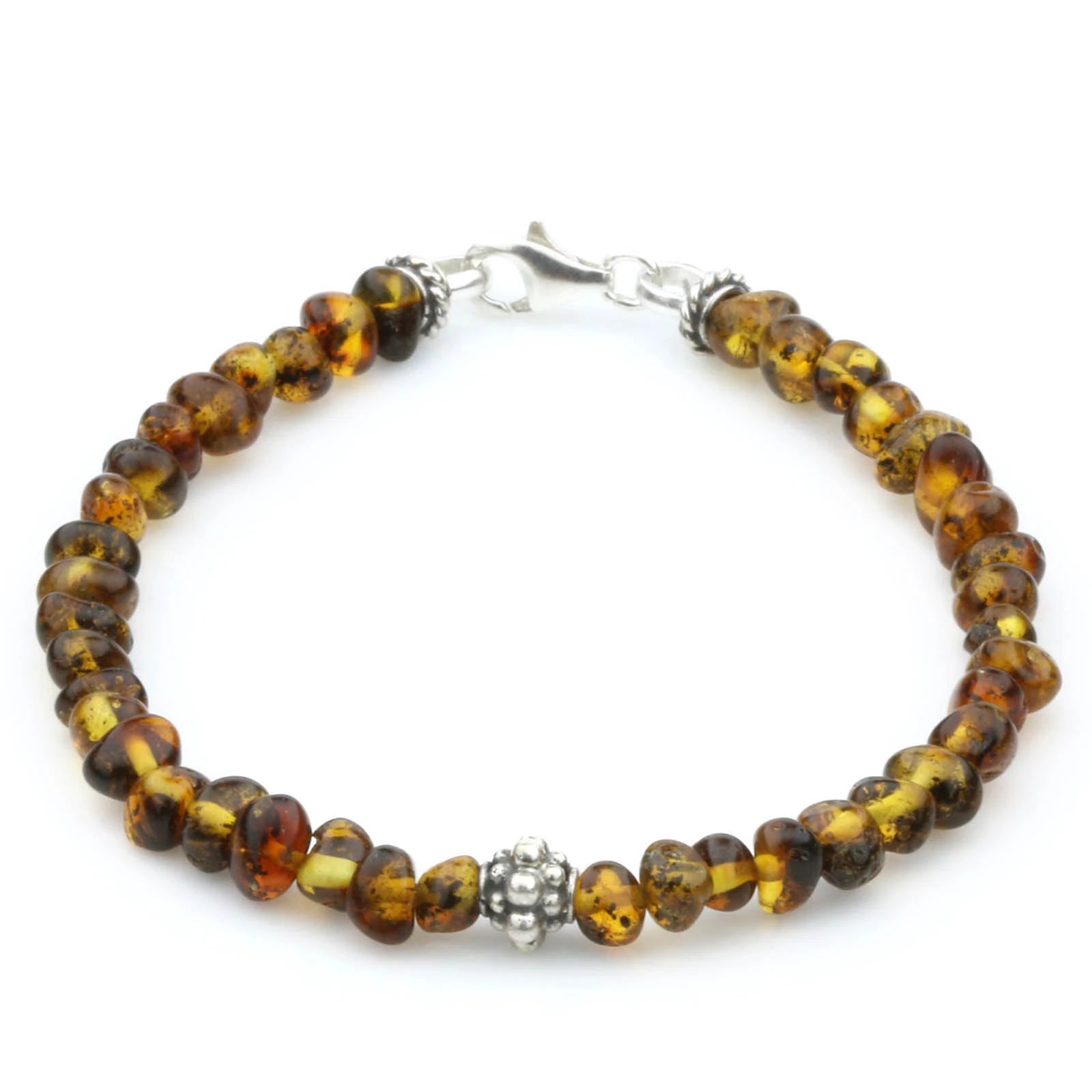 NATURAL BALTIC AMBER 925 STERLING SILVER BRACELET. SPT95