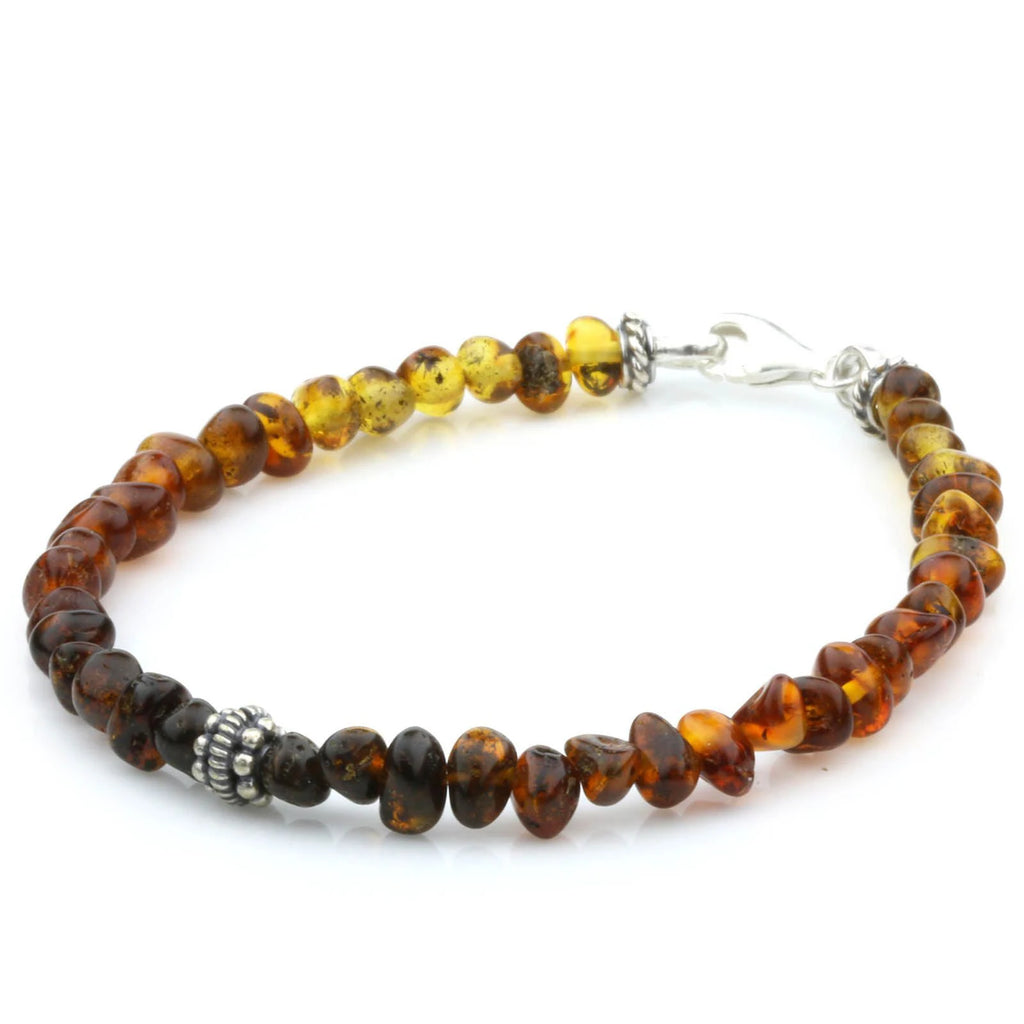 NATURAL BALTIC AMBER 925 STERLING SILVER BRACELET. SPT97