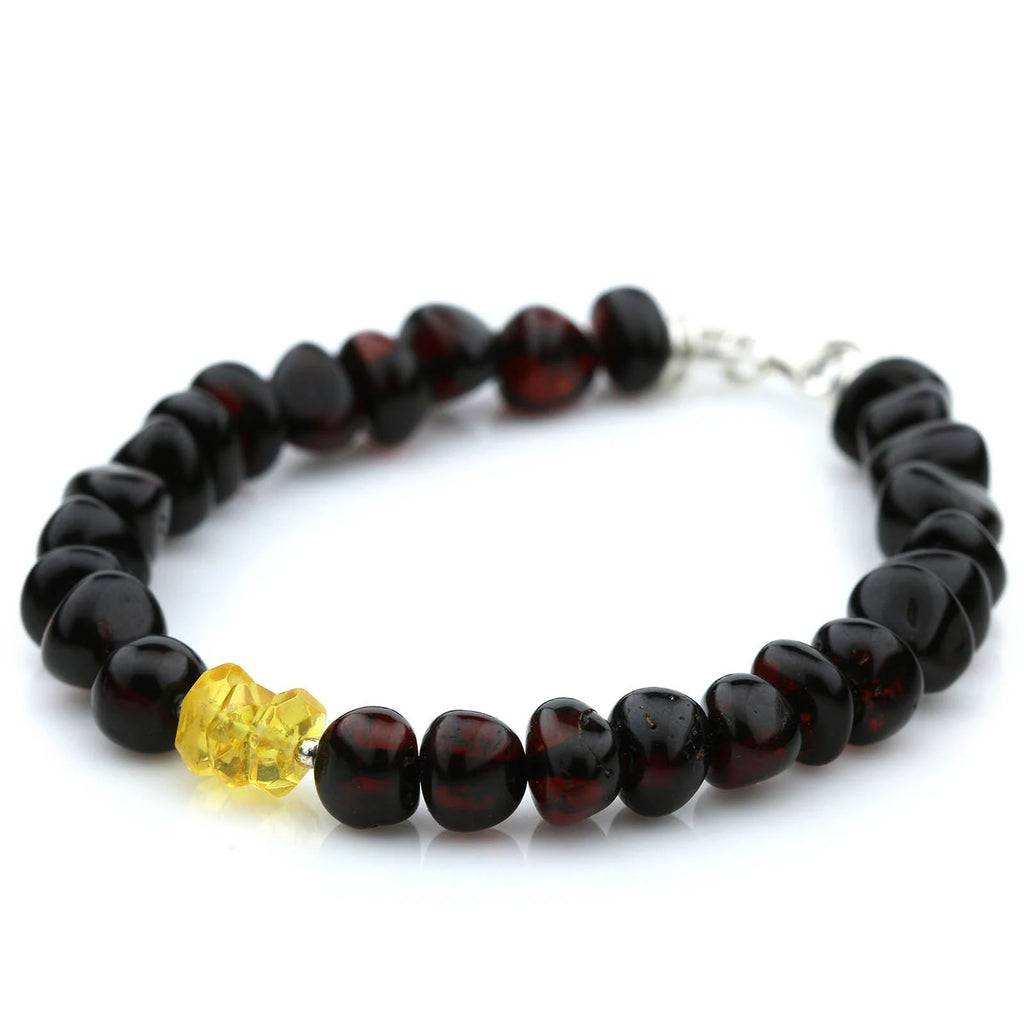 NATURAL BALTIC AMBER 925 STERLING SILVER BRACELET. SPT98