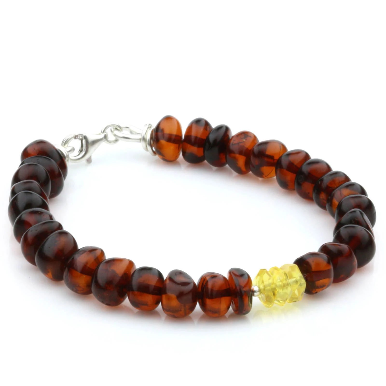 NATURAL BALTIC AMBER 925 STERLING SILVER BRACELET. SPT99