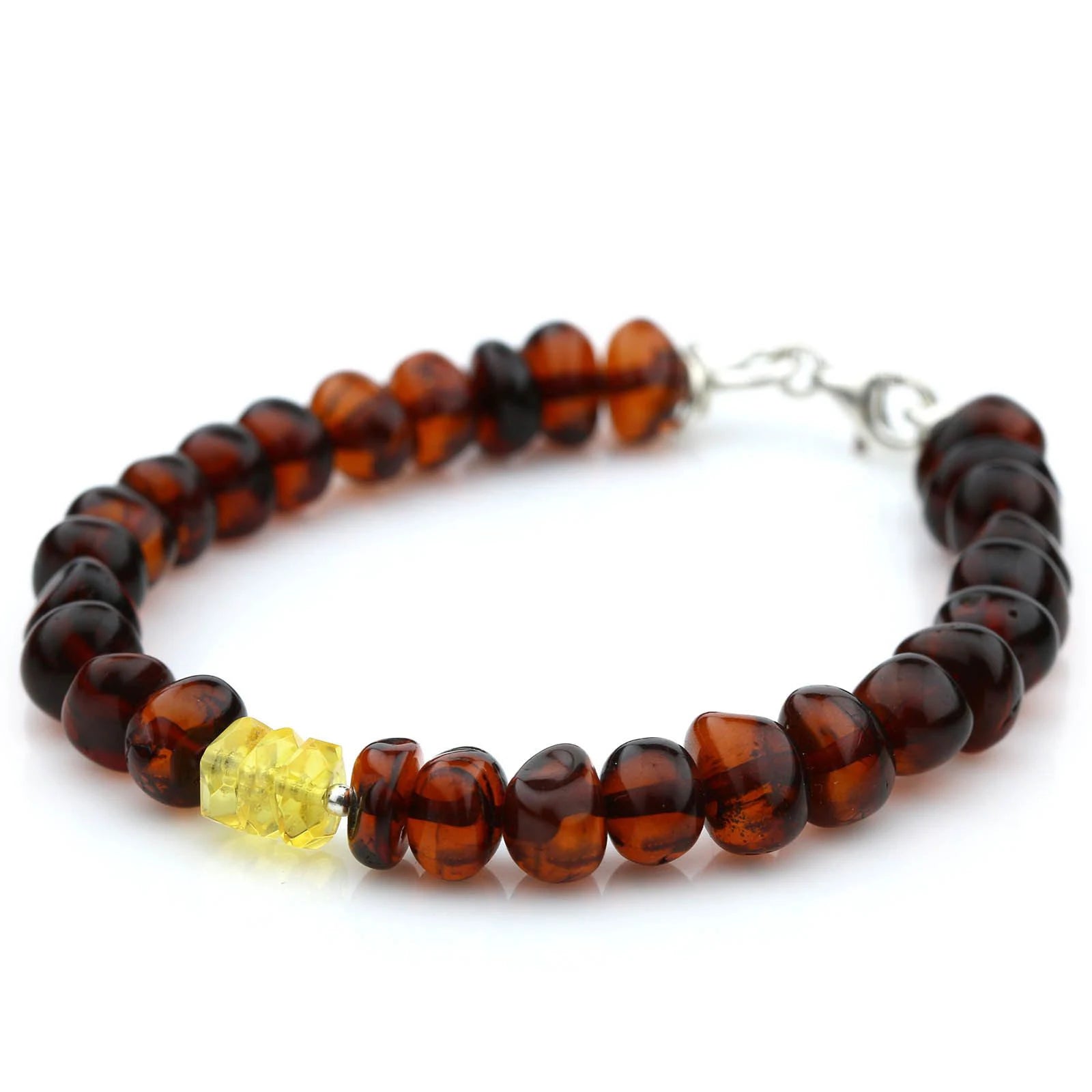 NATURAL BALTIC AMBER 925 STERLING SILVER BRACELET. SPT99