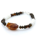 Adult Baltic Amber Shell Turquoise 925 Sterling Silver Bracelet. OCT02A