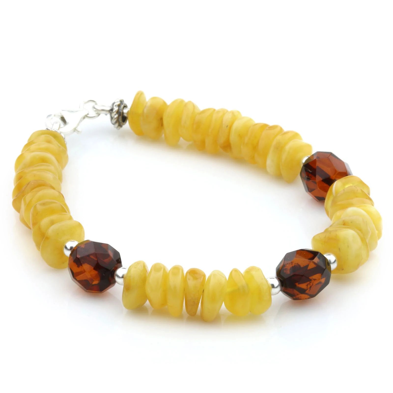 Adult Baltic Amber 925 Sterling Silver Bracelet. OCT25