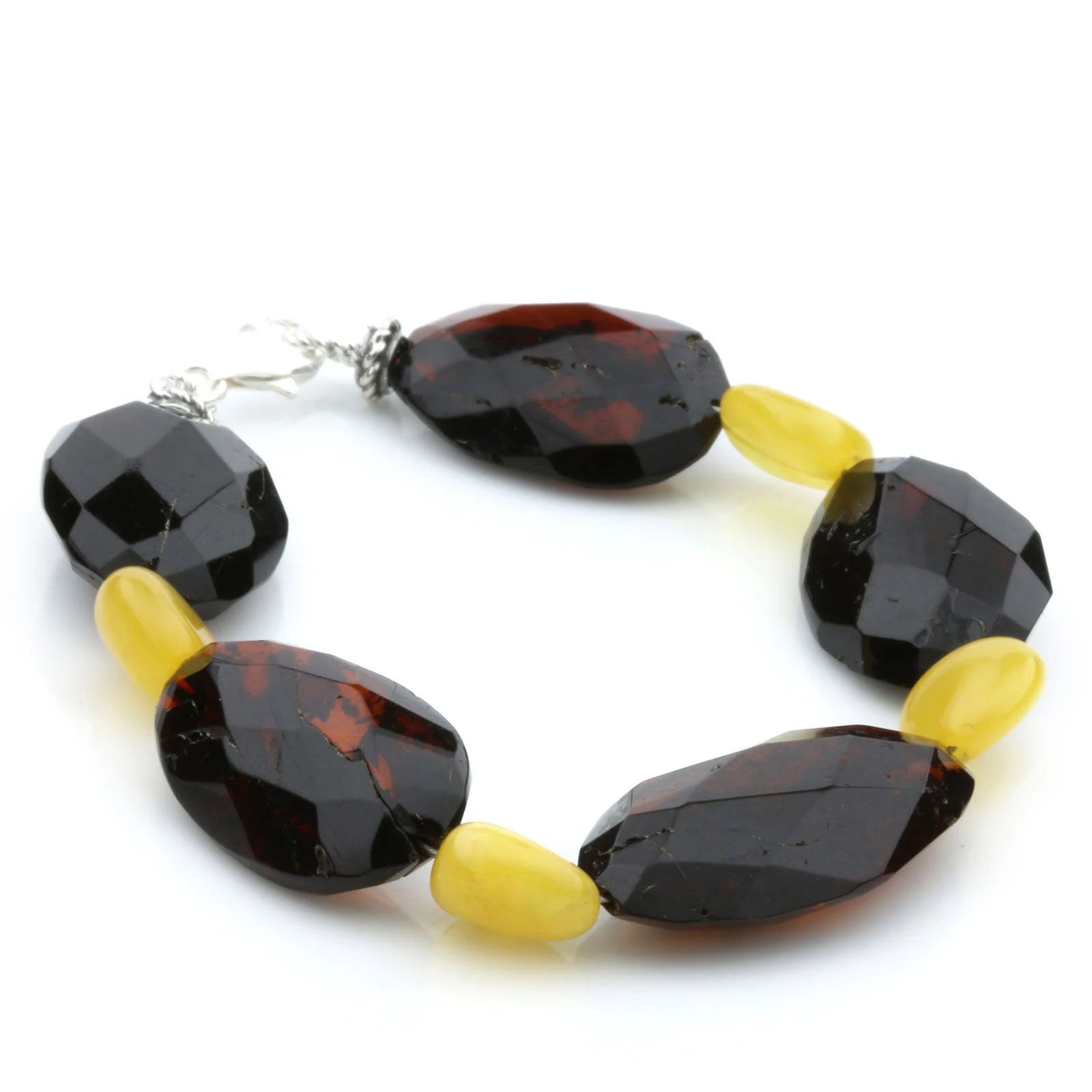 Adult Baltic Amber 925 Sterling Silver Bracelet. OCT33
