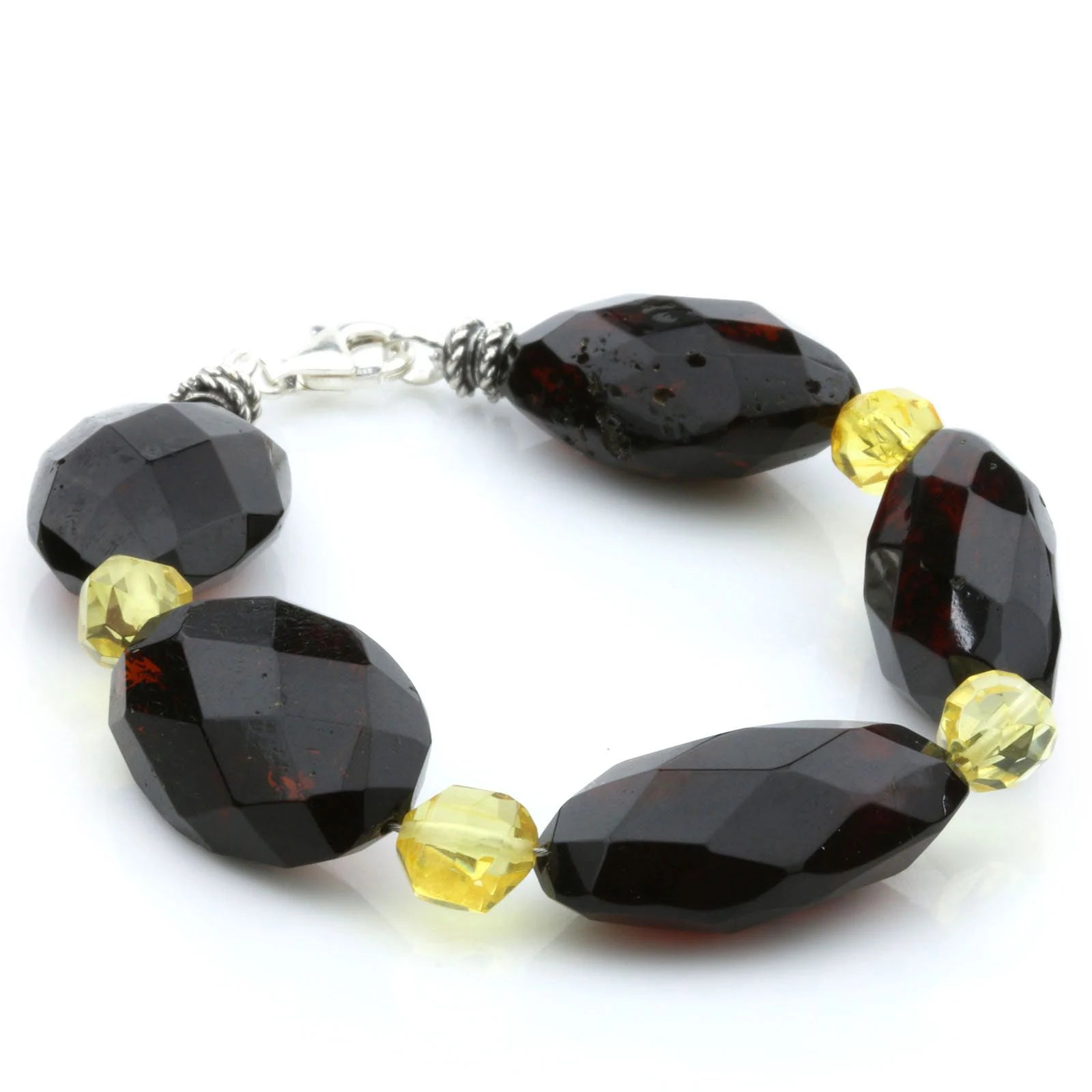 Adult Baltic Amber 925 Sterling Silver Bracelet. OCT39