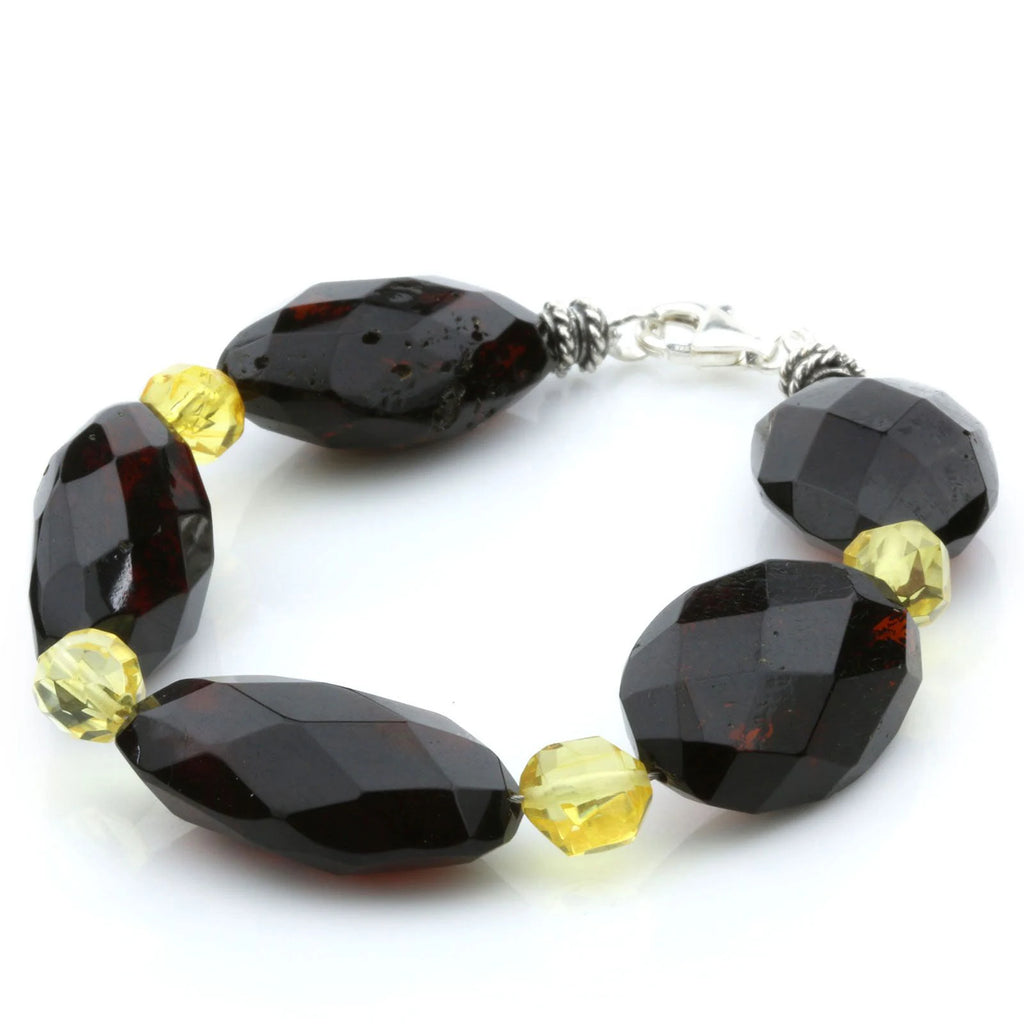 Adult Baltic Amber 925 Sterling Silver Bracelet. OCT39