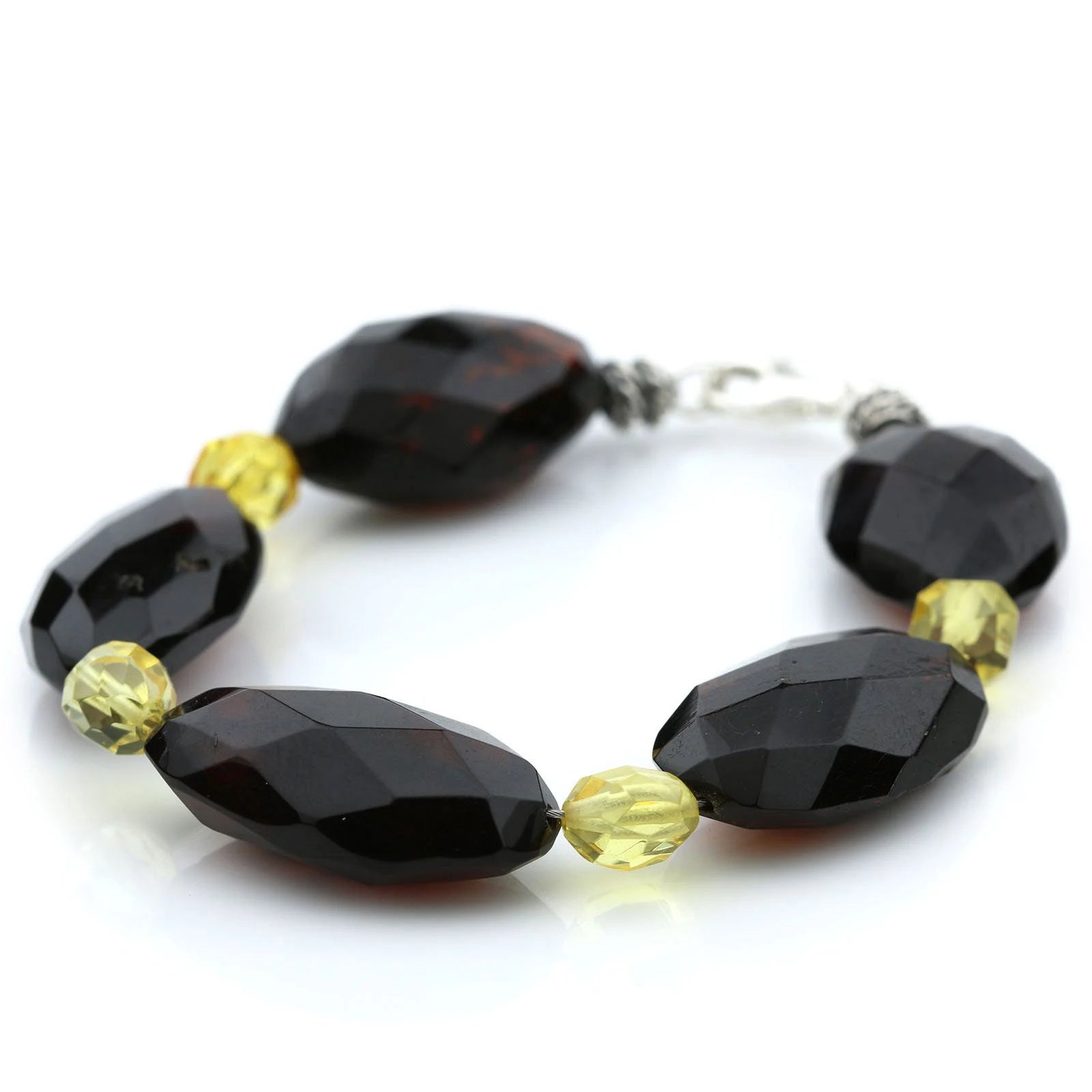 Adult Baltic Amber 925 Sterling Silver Bracelet. OCT39
